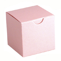 Shimmery Pink Party Favor Boxes - 2 inch square