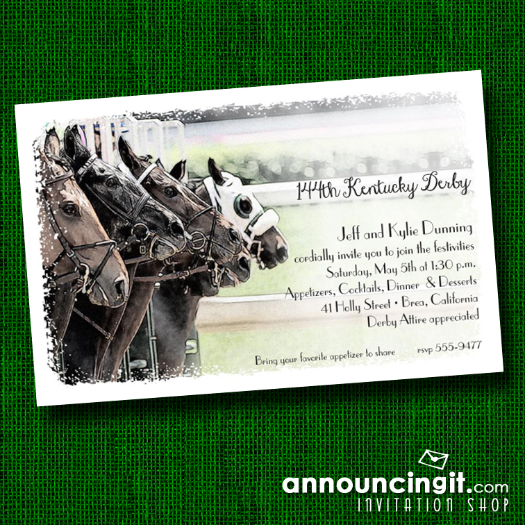 The Starting Gate Kentucky Derby Party Invitations | See the entire collection at Announcingit.com