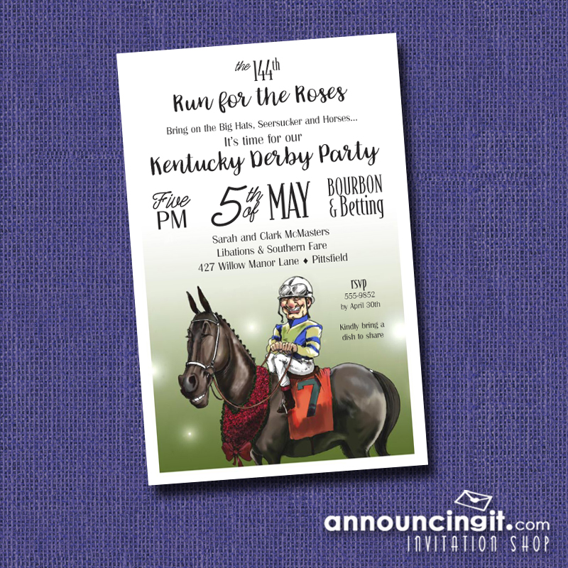 Winning Smiles Kentucky Derby Party Invitations | See the entire collection at Announcingit.com