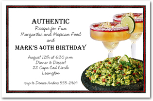 Guacamole and Margaritas Cinco de Mayo Invitations