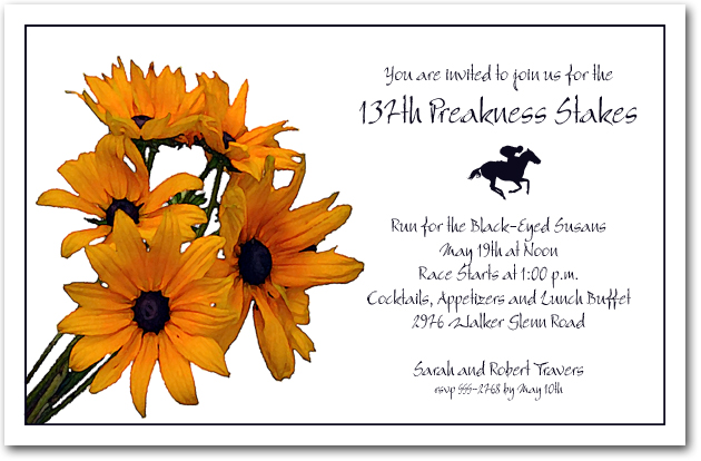 Black Eyed Susans Preakness Invitations