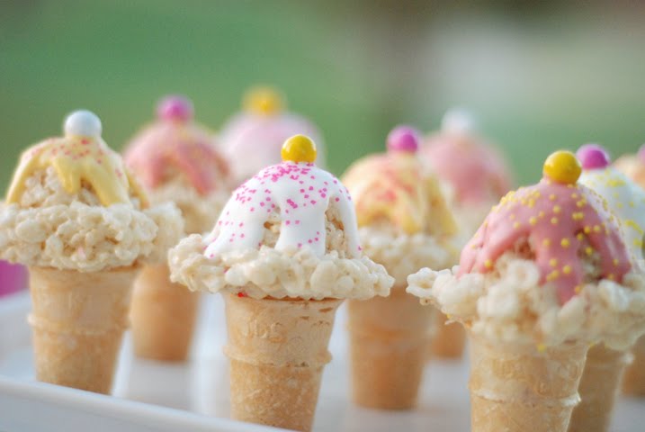 Rice Crispie Ice Cream Cones