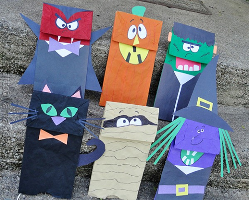 Halloween Paper Bag Puppets