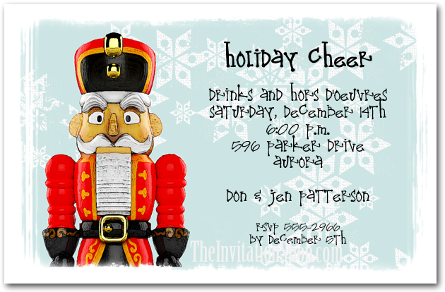 Red Nutcracker Holiday Party Invitations