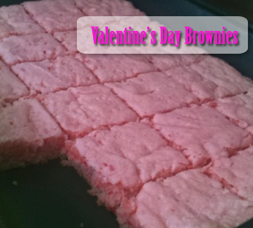 Valentine's Day Pink Brownies Valentine's Day Pink Brownies