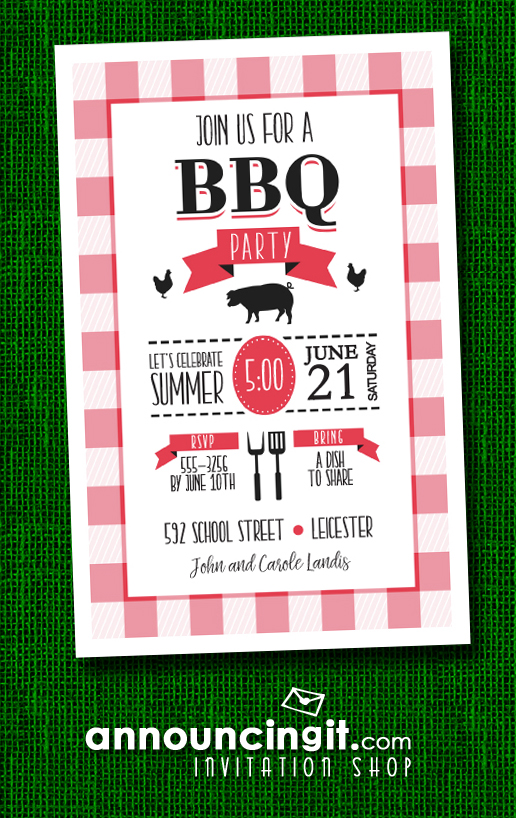 Time to Grill BBQ Party Invitations at Announcingit.com