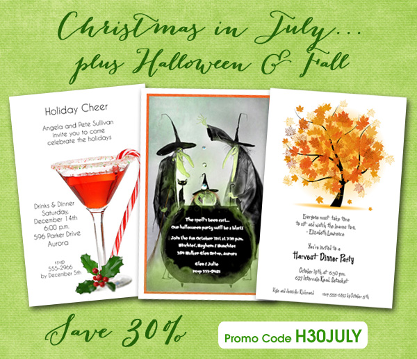 christmas in july invitations