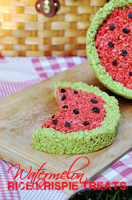 Watermelon Rice Krispie Treats