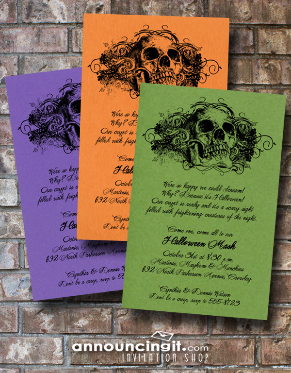 Skull Halloween Party Invitations and Ideas