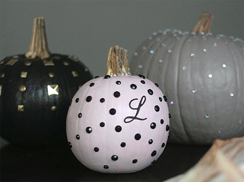 Halloween Painted Pumpkins: Edgy Chic Pumpkins