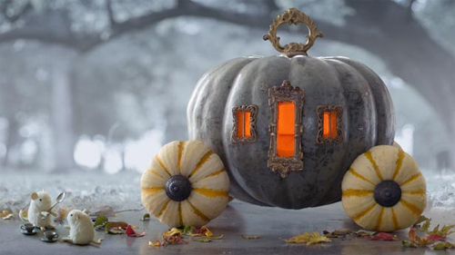 Painted Halloween Pumpkins: Cinderella's Carriage