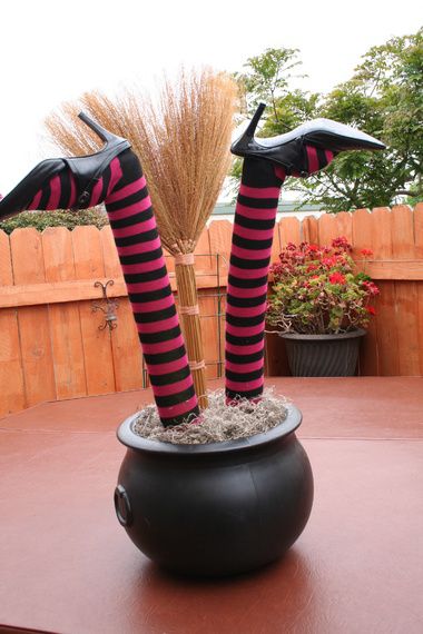 Witch Crash Halloween Decoration