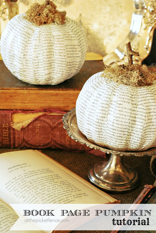Book Page White Autumn Pumpkins