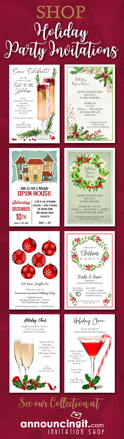 Shop Holiday Christmas Party Invitations at Announcingit.com