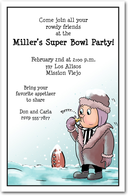 Frozen Referee Super Bowl Party Invitations