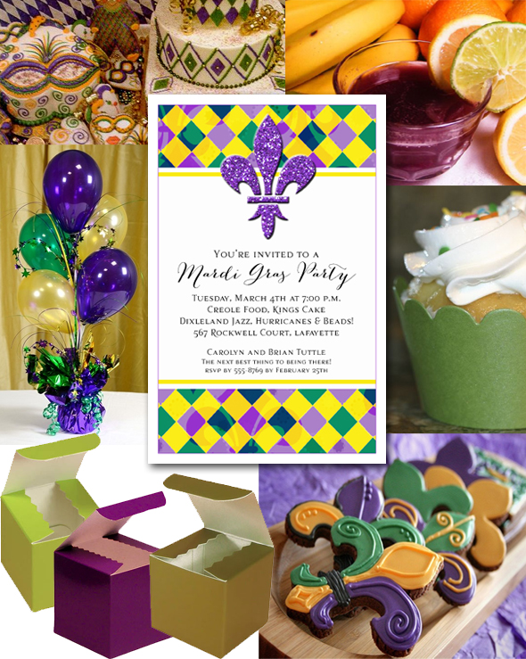 Mardi Gras Harlequin Fluer de Lis Party Inspiration