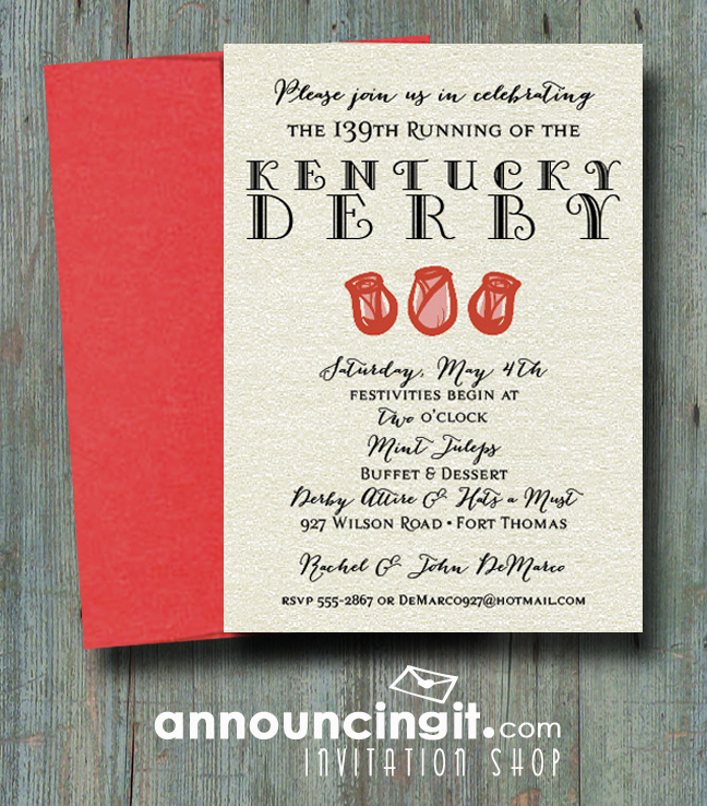 Rose Trio Kentucky Derby Party Invitations