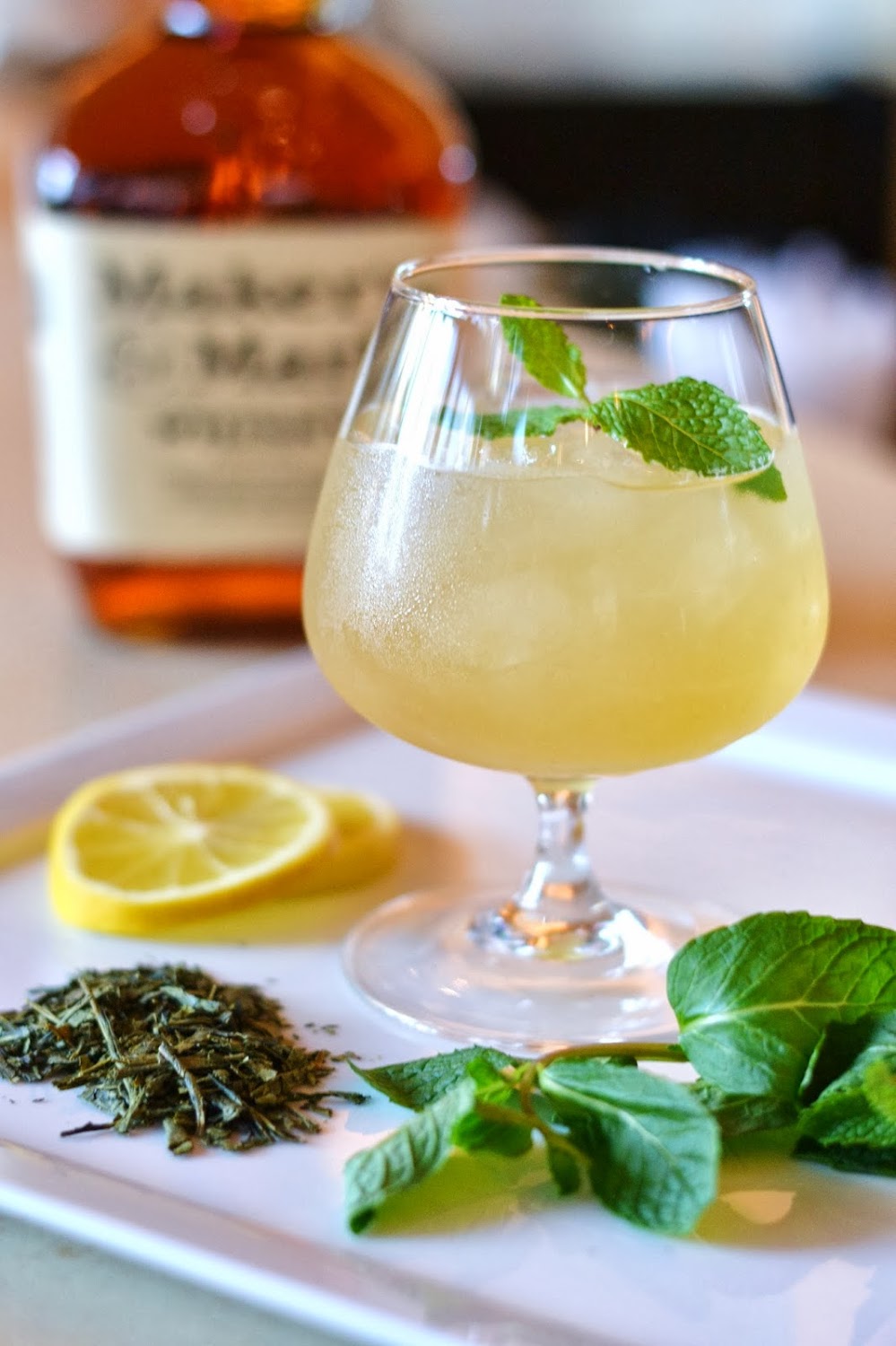 Mardi Gras Bourbon Green Tea Cocktail