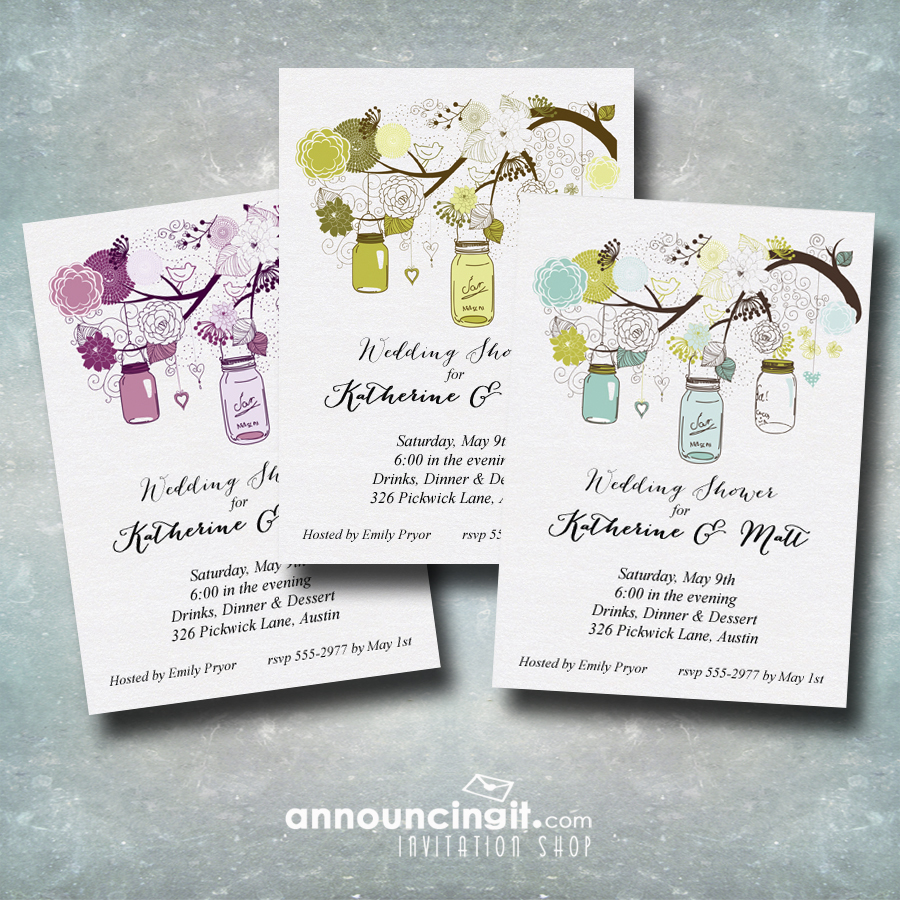 Mason Jar Party Invitations