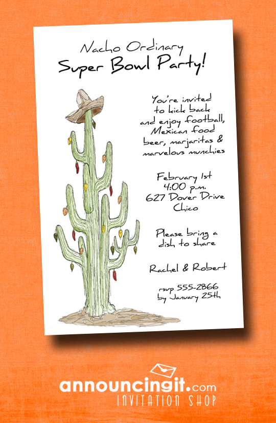 Cactus Southwest Super Bowl Party Invitations