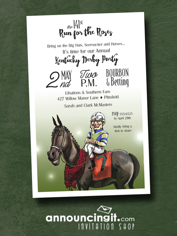 Winning Smiles Kentucky Derby Party Invitations available at Announcingit.com