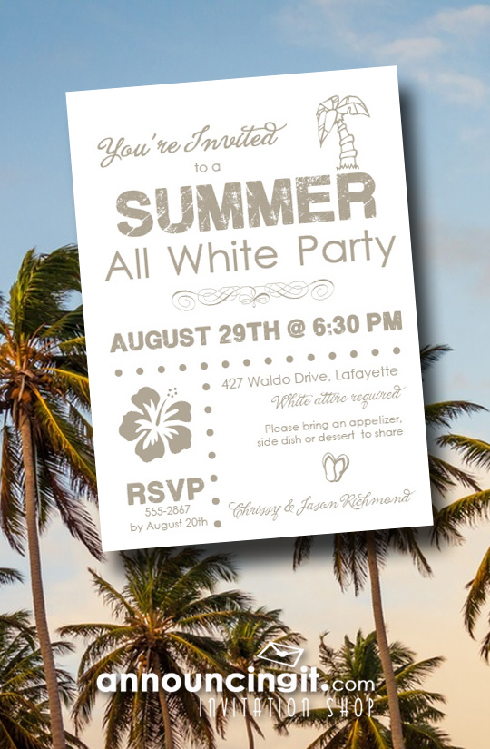 Summer White Party Invitations from Announcingit.com