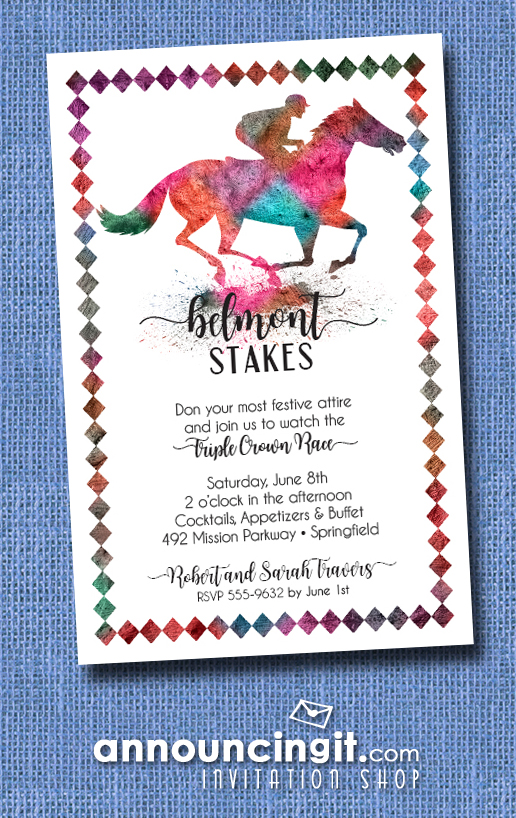 Painted Horse Belmont Stakes Party Invitations - Announcingit.com