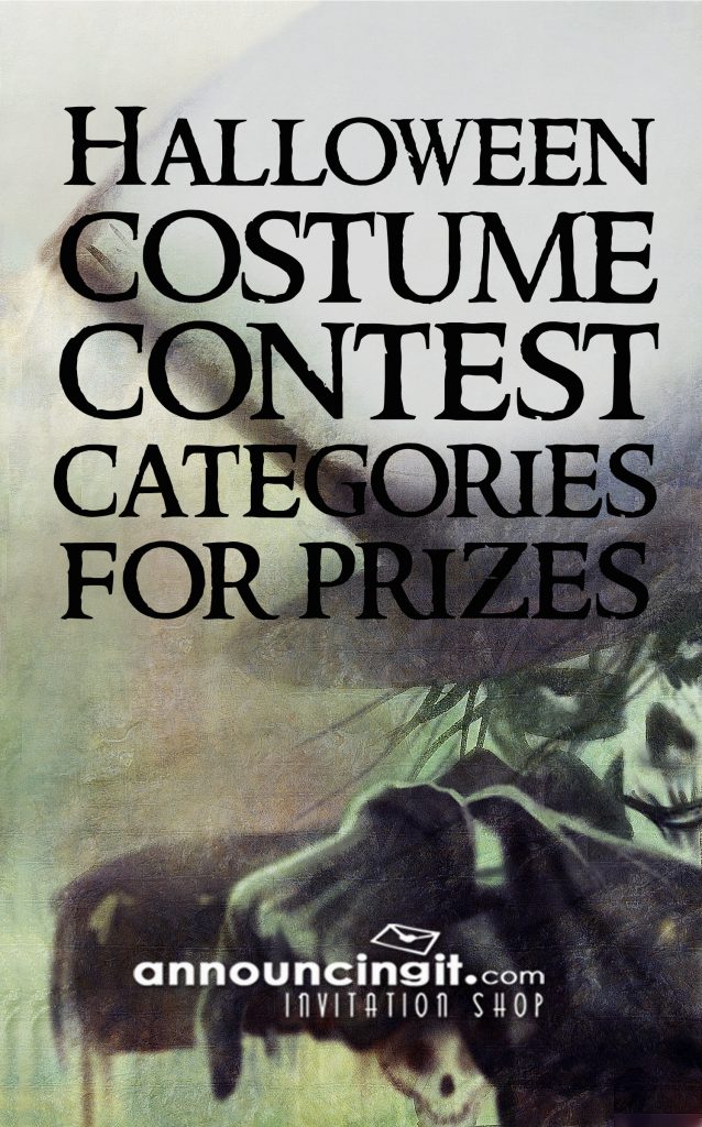 Halloween Costume Contest Categories for Prizes and Halloween Party Invitations at Announcingit.com