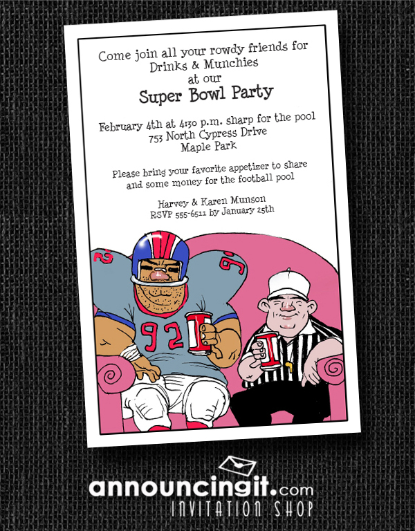 Couch Buddies Super Bowl Party Invitations from Announcingit.com