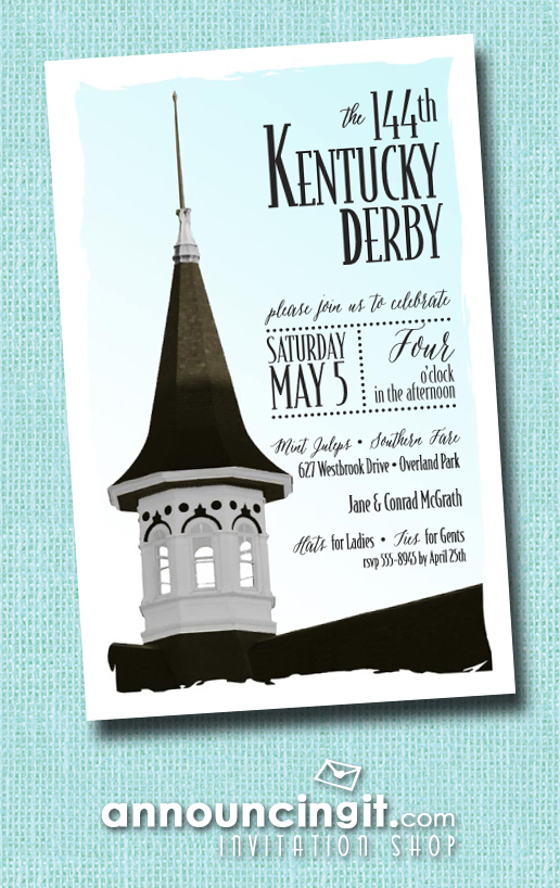 Churchill Downs Steeple Kentucky Derby Party Invitations from Announcingit.com