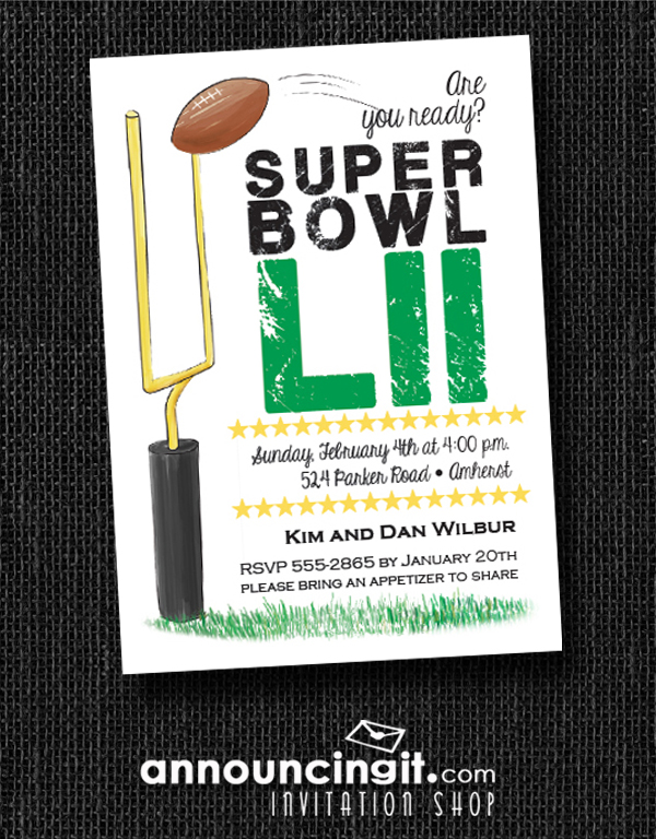 It's Game Time Super Bowl Party Invitations at Announcingit.com