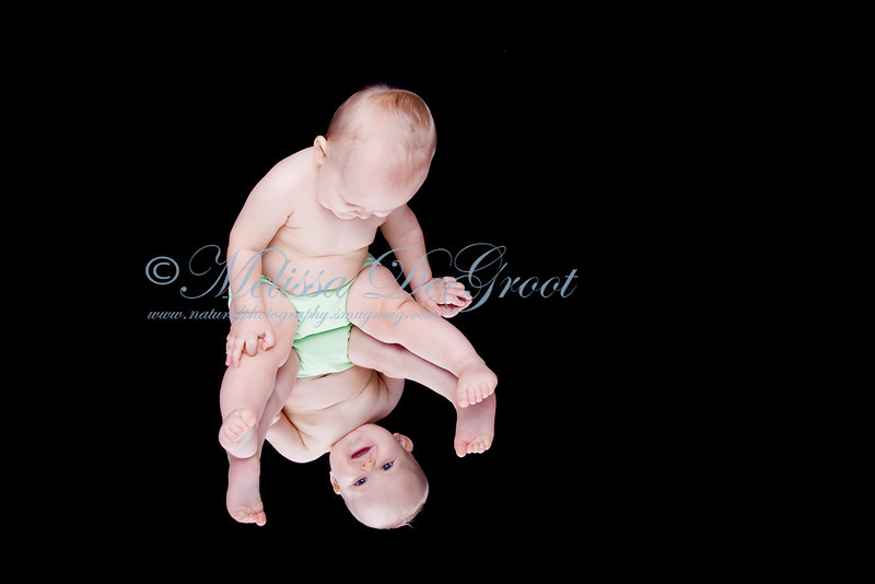 Baby Photo Session with Mirror Reflection