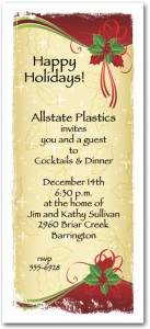 Fanciful Holly and Berries Holiday Invitation Fanciful Holly and Berries Holiday Invitation