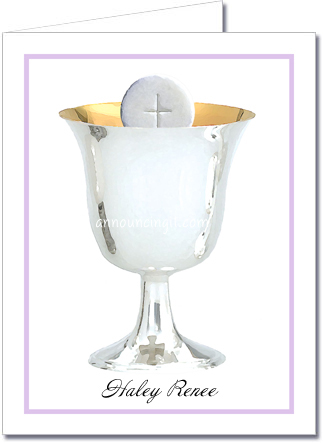 Silver-Chalice-Religious-Thank-You-Note-Lavender Lilac Border Silver Chalice Thank You Notes