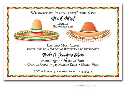 Dos Sombreros Party Invitations