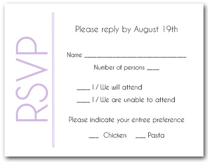 Lilac on White RSVP Cards #6