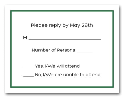 Dark Green Border RSVP Cards #8