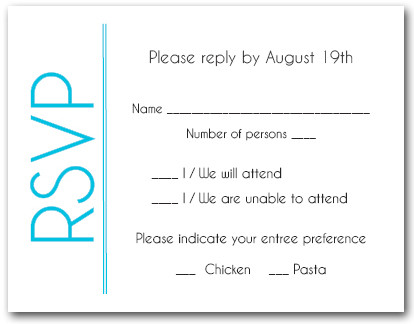 Turquoise Border RSVP Cards #6