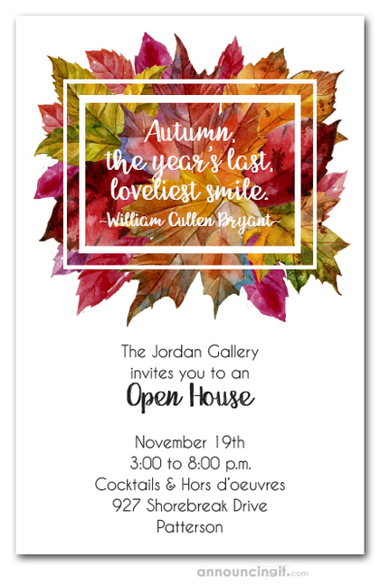 Watercolor Fall Leaves Collage Invites