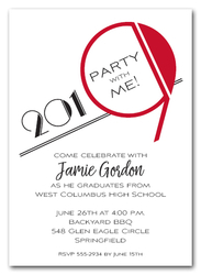 Art Deco Red 2019 Graduation Party Invitations