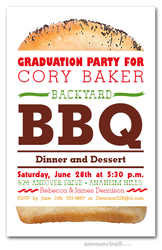 Billboard Hamburger Graduation Party Invitations