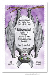 Halloween Bat Party Invitations