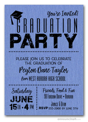 Shimmery Blue Dotted Graduation Party Invitations