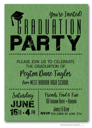 Shimmery Green Dotted Graduation Invitations