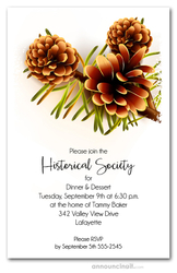 Pine Cones Fall Party Invitations