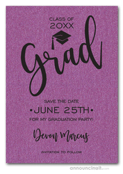 Simple Grad Shimmery Purple Save the Date Cards