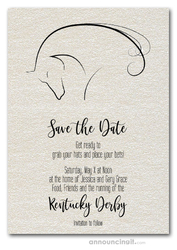 Save the Date - Horse on Shimmery White