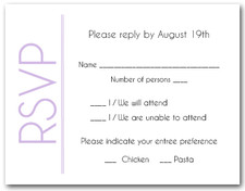 Lilac on White RSVP Cards #6