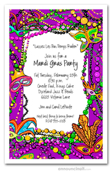 Mardi Gras Fun Party Invitations