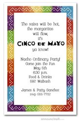 Zigzag Mexican Fiesta Cinco de Mayo Party Invitations